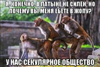 я, конечно, в латыне не силён, но почему вы меня ебёте в жопу? у нас секулярное общество