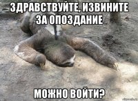 здравствуйте, извините за опоздание можно войти?