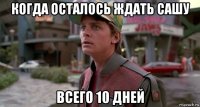 когда осталось ждать сашу всего 10 дней
