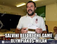  salvini before the game olympiakos-milan