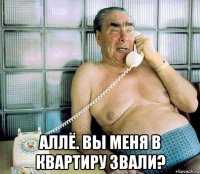  аллё. вы меня в квартиру звали?
