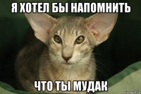я хотел бы напомнить что ты мудак