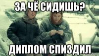 за чё сидишь? диплом спиздил