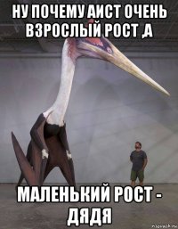 ну почему аист очень взрослый рост ,а маленький рост - дядя