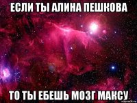 если ты алина пешкова то ты ебешь мозг максу