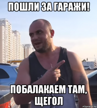 пошли за гаражи! побалакаем там, щегол