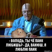  - володь, ты чё панк любишь? - да, ванюш, я люблю панк