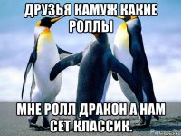 друзья камуж какие роллы мне ролл дракон а нам сет классик.