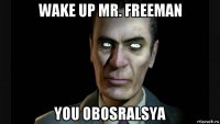 wake up mr. freeman you obosralsya