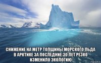  снижение на метр толщины морского льда в арктике за последние 30 лет резко изменило экологию