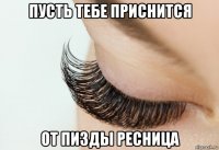 пусть тебе приснится от пизды ресница