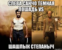 слева санчо темная лошадь vs шашлык степаныч