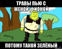 травы пью с женой-фионой потому такой зелёный
