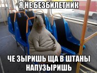 я не безбилетник че зыришь ща в штаны напузыришь
