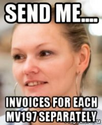 send me.... invoices for each mv197 separately