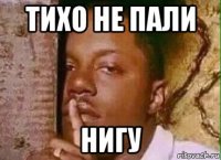 тихо не пали нигу