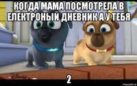 когда мама посмотрела в електроный дневник а у тебя 2