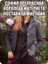 софия прекрасная королева интернета поставила мне лайк 