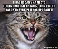 я вас посажу на место телевизионные каналы, если у меня какой-нибудь ребёнок пропадёт! 