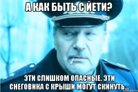 а как быть с йети? эти слишком опасные. эти снеговика с крыши могут скинуть...