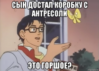 сын достал коробку с антресоли это горшое?