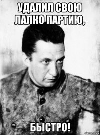 удалил свою лалко партию, быстро!