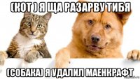 (кот ) я ща разарву тибя (собака) я удалил маенкрафт