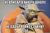 не вписал в анкету школу ты не одобрят визу значит тебе
