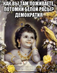 как вы там поживаете, потомки белой расы? демократия 