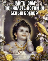 как ты вам поживаете, потомки белых богов? 