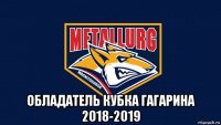  обладатель кубка гагарина 2018-2019