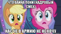 что вайна пони (кадровый смех) нас че в армию не не хочу