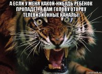 а если у меня какой-нибудь ребёнок пропадёт, я вам голову оторву телевизионные каналы! 
