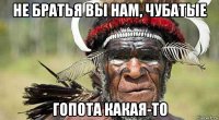 не братья вы нам, чубатые гопота какая-то