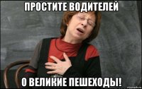 простите водителей о великие пешеходы!