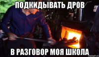 подкидывать дров в разговор моя школа