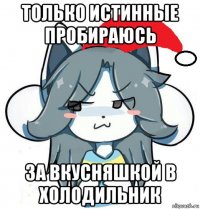 только истинные пробираюсь за вкусняшкой в холодильник