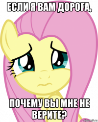 если я вам дорога, почему вы мне не верите?