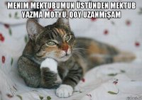 menim mektubumun üstünden mektub yazma motyu, qoy uzanmışam 