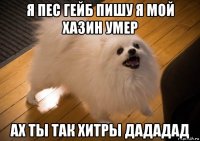 я пес гейб пишу я мой хазин умер ах ты так хитры дададад