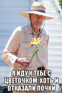  я иду к тебе с цветочком, хоть и отказали почки
