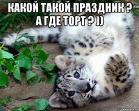 какой такой праздник ? а где торт ? )) 