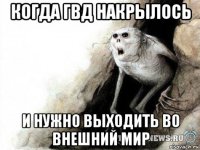 когда гвд накрылось и нужно выходить во внешний мир