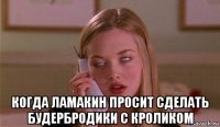  когда ламакин просит сделать будербродики с кроликом