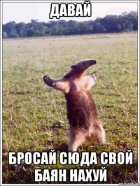 давай бросай сюда свой баян нахуй
