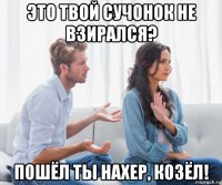 это твой сучонок не взирался? пошёл ты нахер, козёл!