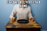 съедает все,что есть в доме. 