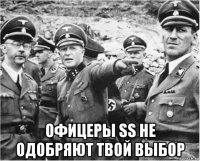  офицеры ss не одобряют твой выбор