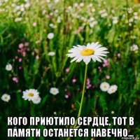  кого приютило сердце, тот в памяти останется навечно...