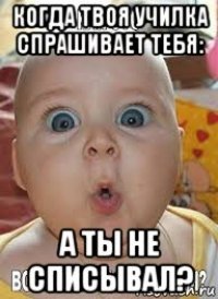 когда твоя училка спрашивает тебя: а ты не списывал?